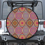 Oval Bohemian Mandala Patchwork Print Tire Cover