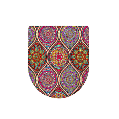 Oval Bohemian Mandala Patchwork Print Toilet Lid Cover