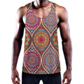 Oval Bohemian Mandala Patchwork Print Men's Workout Tank Top