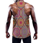 Oval Bohemian Mandala Patchwork Print Training Tank Top