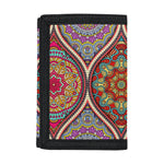Oval Bohemian Mandala Patchwork Print Trifold Wallet