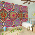 Oval Bohemian Mandala Patchwork Print Wall Sticker