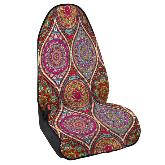 Oval Bohemian Mandala Patchwork Print Waterproof Car Seat Cover