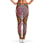 Oval Bohemian Mandala Patchwork Print Women's Leggings