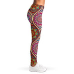 Oval Bohemian Mandala Patchwork Print Women's Leggings