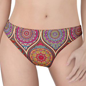 Oval Bohemian Mandala Patchwork Print Women's Thong