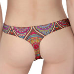 Oval Bohemian Mandala Patchwork Print Women's Thong