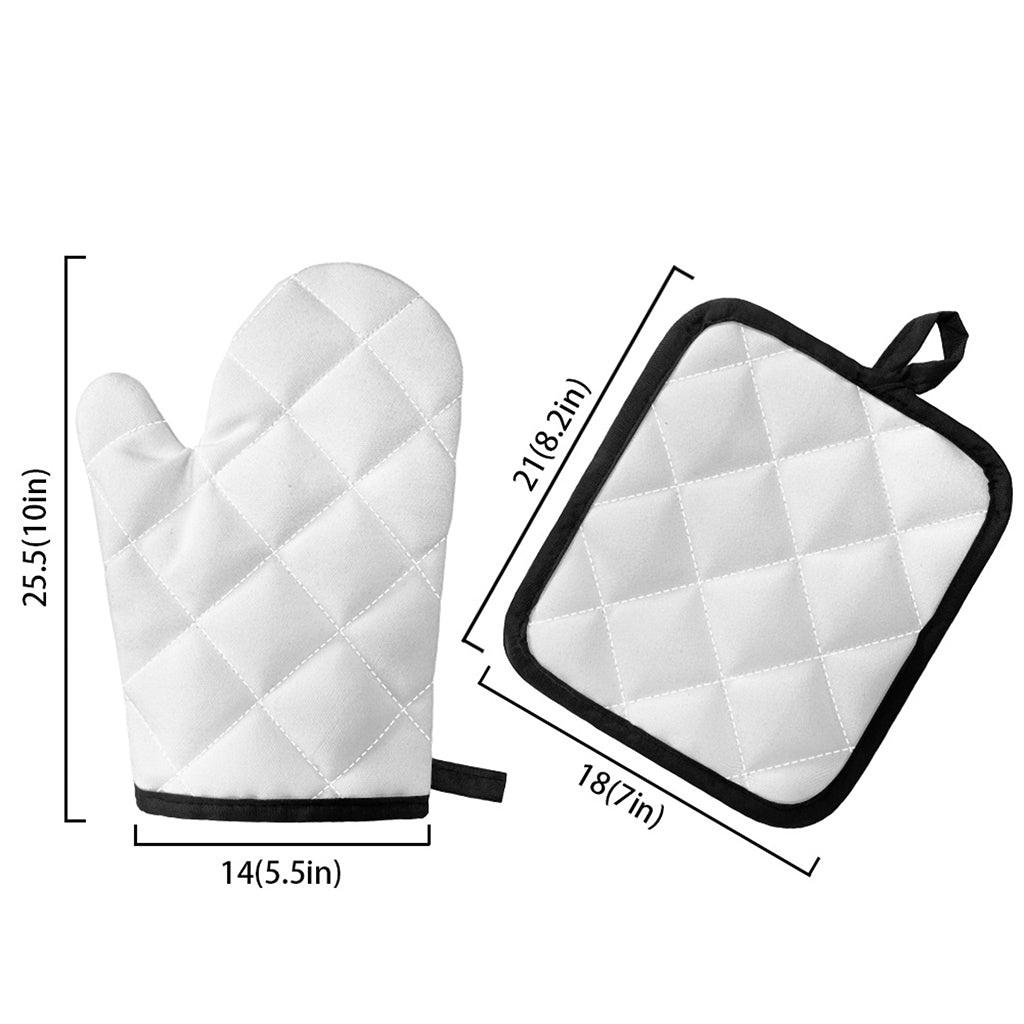 Watercolor Psychedelic Print Oven Mitt And Pot Holder Set