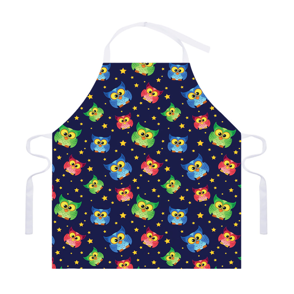 Owl And Star Pattern Print Adjustable Apron
