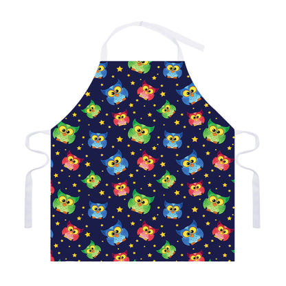 Owl And Star Pattern Print Adjustable Apron