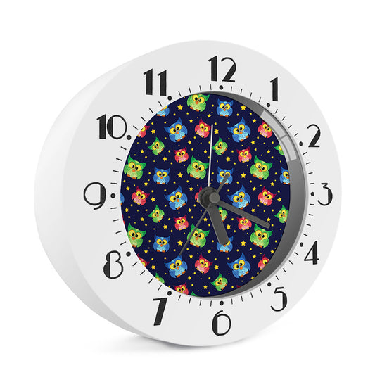 Owl And Star Pattern Print Alarm Clock