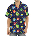 Owl And Star Pattern Print Aloha Shirt