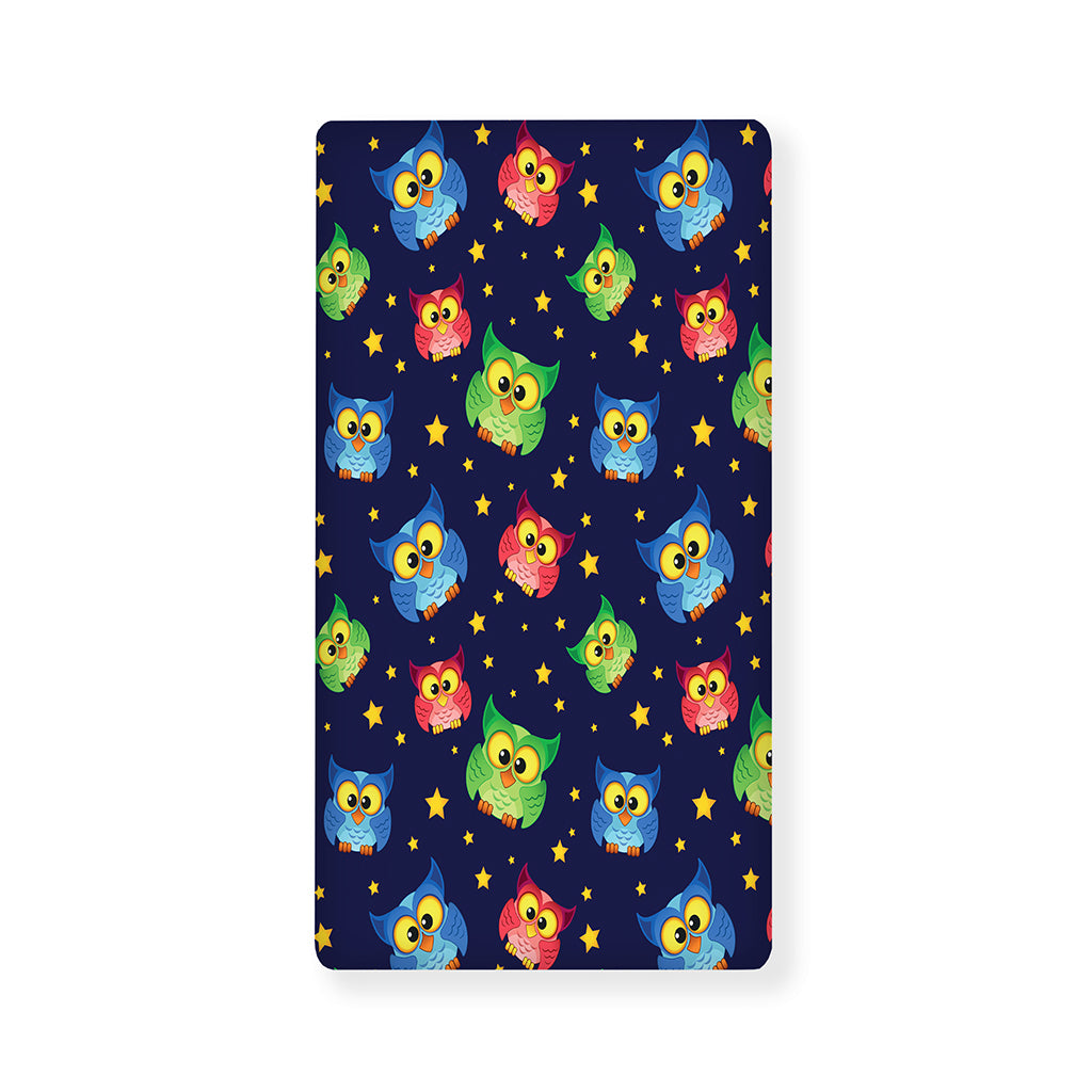 Owl And Star Pattern Print Baby Crib Sheet