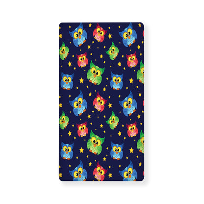 Owl And Star Pattern Print Baby Crib Sheet