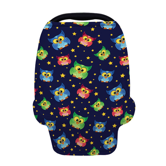 Owl And Star Pattern Print Baby Seat Cover