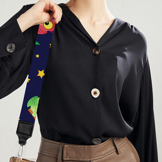 Owl And Star Pattern Print Bag Strap