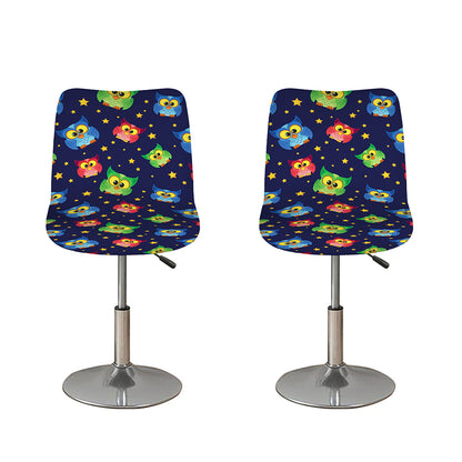Owl And Star Pattern Print Bar Stool Covers