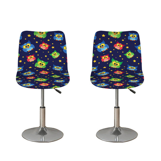 Owl And Star Pattern Print Bar Stool Covers