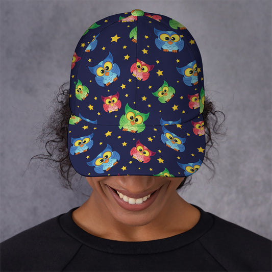 Owl And Star Pattern Print Baseball Cap