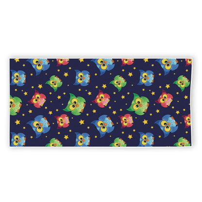 Owl And Star Pattern Print Beach Towel