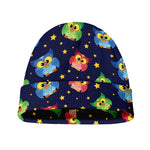 Owl And Star Pattern Print Beanie
