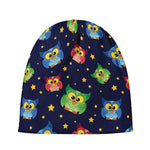 Owl And Star Pattern Print Beanie