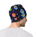 Owl And Star Pattern Print Beanie