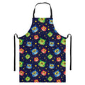Owl And Star Pattern Print Bib Apron With Pocket