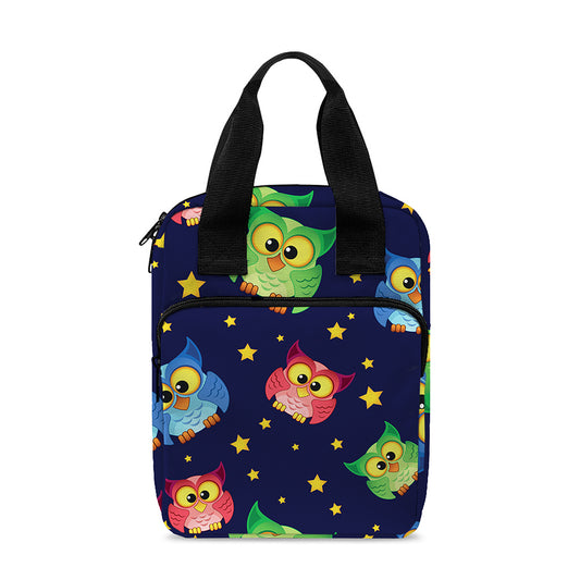 Owl And Star Pattern Print Bible Tote Bag