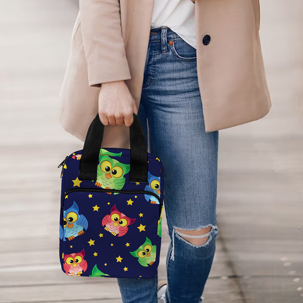 Owl And Star Pattern Print Bible Tote Bag