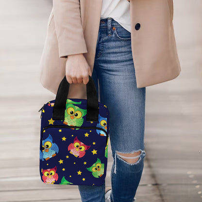 Owl And Star Pattern Print Bible Tote Bag