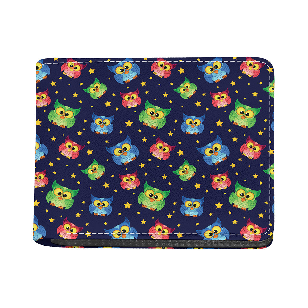 Owl And Star Pattern Print Bifold Wallet