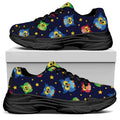 Owl And Star Pattern Print Black Chunky Shoes