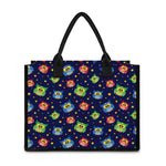Owl And Star Pattern Print Canvas Tote Bag