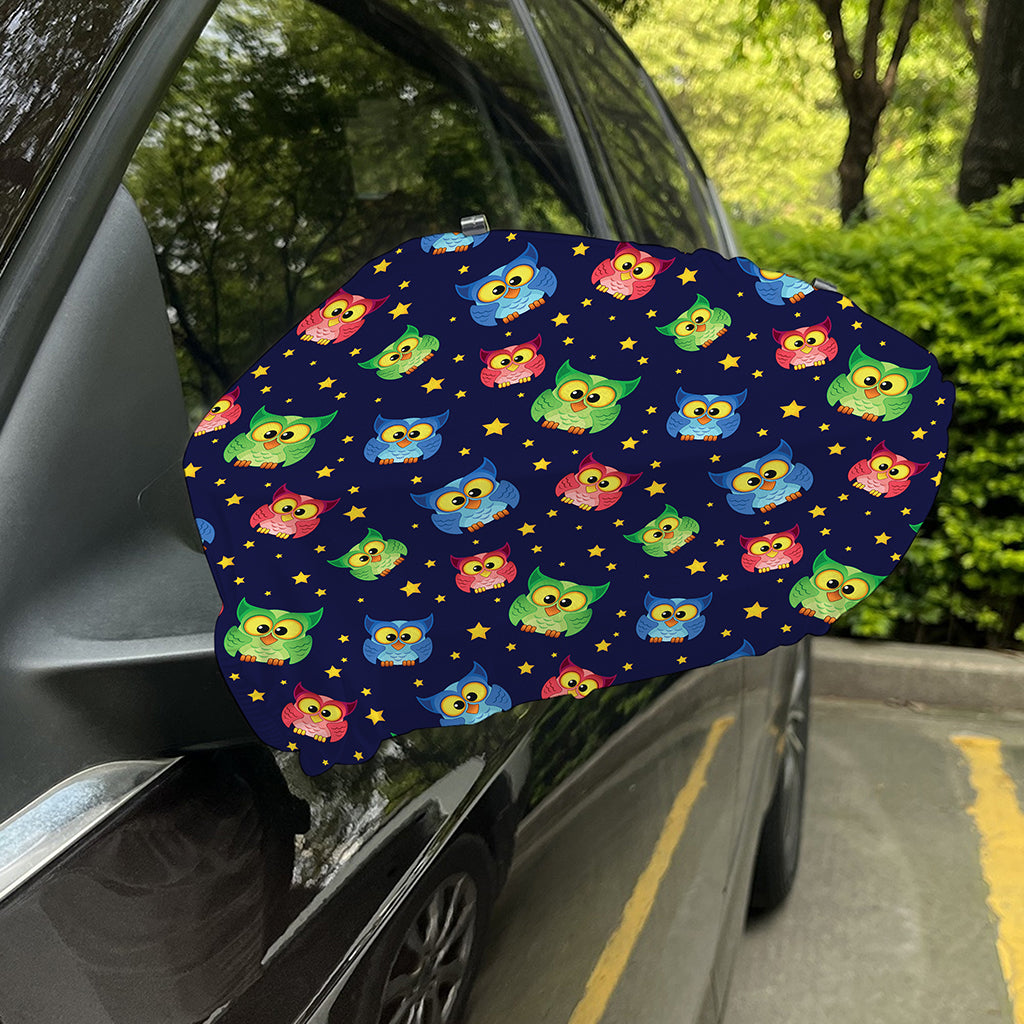 Owl And Star Pattern Print Car Side Mirror Covers
