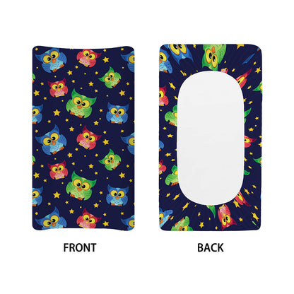 Owl And Star Pattern Print Changing Pad Cover