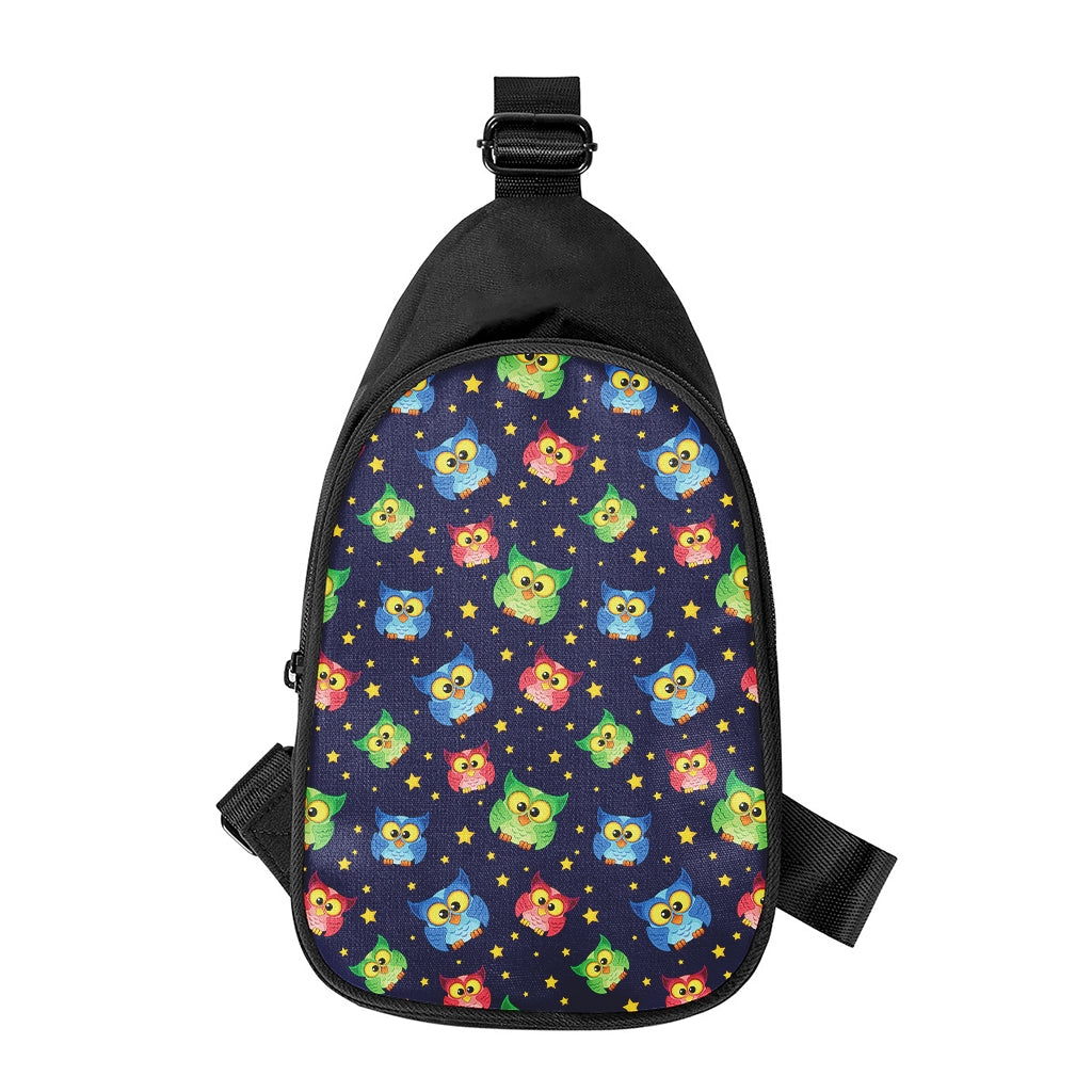 Owl And Star Pattern Print Chest Bag