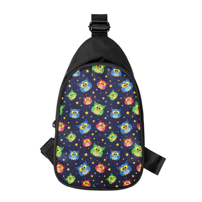 Owl And Star Pattern Print Chest Bag