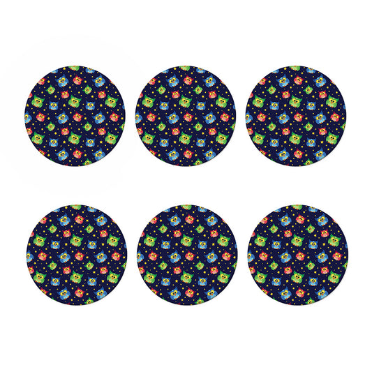 Owl And Star Pattern Print Coaster Set