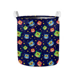 Owl And Star Pattern Print Collapsible Laundry Basket