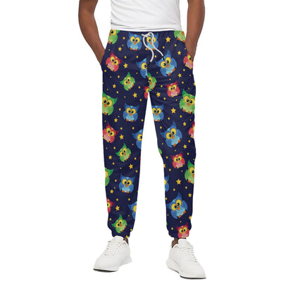 Owl And Star Pattern Print Cotton Pants