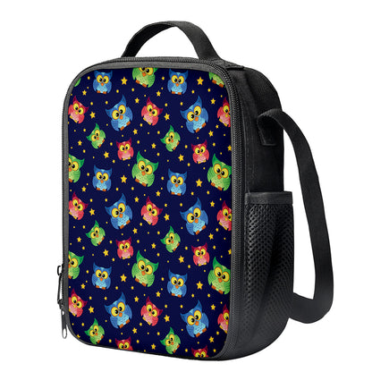 Owl And Star Pattern Print Crossbody Lunch Bag