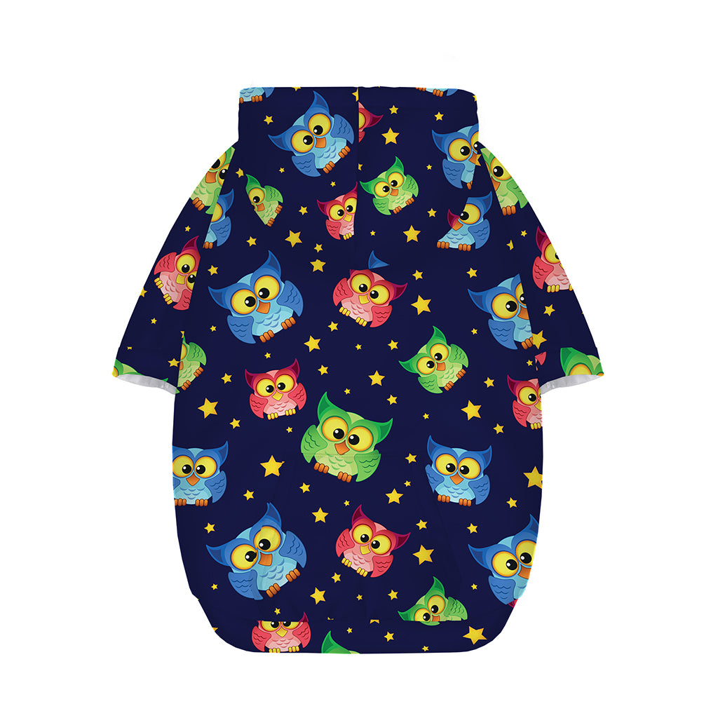 Owl And Star Pattern Print Dog Zip Up Hoodie