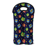 Owl And Star Pattern Print Double Neoprene Wine Tote