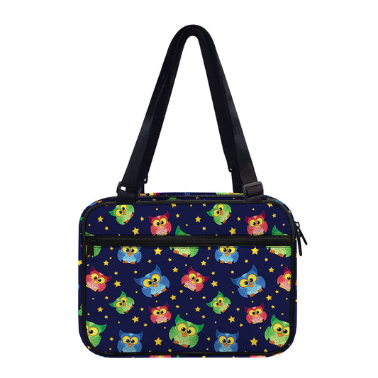 Owl And Star Pattern Print Double Strap Bible Bag
