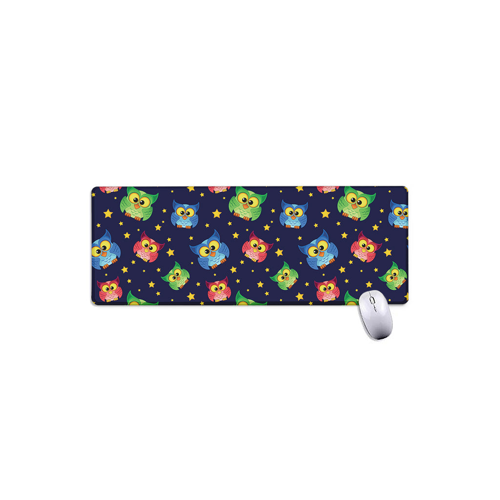 Owl And Star Pattern Print Extended Mouse Pad