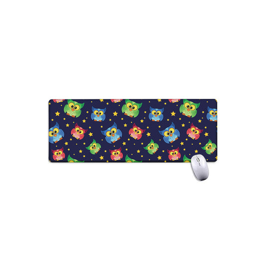 Owl And Star Pattern Print Extended Mouse Pad