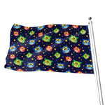 Owl And Star Pattern Print Flag