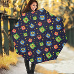Owl And Star Pattern Print Foldable Umbrella