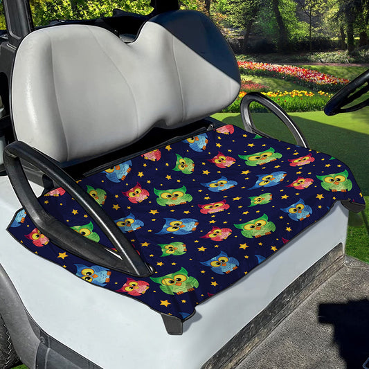 Owl And Star Pattern Print Golf Cart Seat Cover